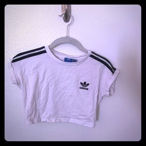 Black and White Adidas Crop Top